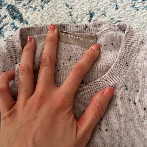 Everlane the cashmere cropped crewneck-sweater-in-speckled-frost-donegal - Picture 4 of 6